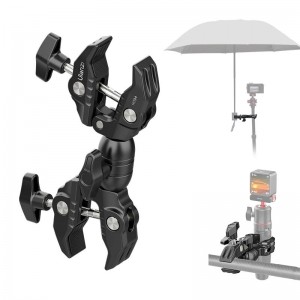 Ulanzi R096 Double Metal Super Clamp Articulating Magic Arm for Crab Clip 360 Adjustable Dual  Head for Camera Umbrella Monitor LED Light Photography Accessories