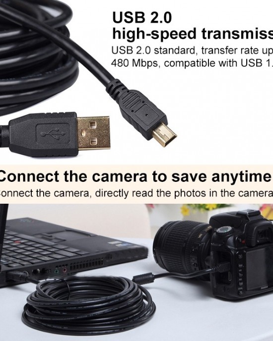 5m Mini 5 Pin to USB 2 0 Camera Extension Data Cable