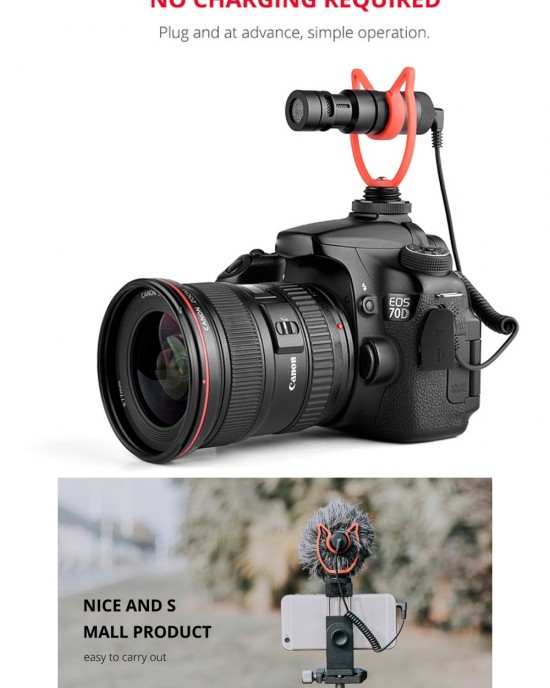 YELANGU MIC10 YLG9920A Professional Interview Condenser Video Shotgun Microphone with 3 5mm Audio Cable for DSLR   DV Camcorder  Black