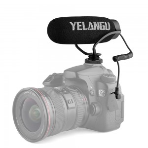 YELANGU MIC08 Video Shotgun Microphone with 3 5mm Audio Cable for DSLR   DV Camcorder  Black