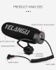 YELANGU MIC08 Video Shotgun Microphone with 3 5mm Audio Cable for DSLR   DV Camcorder  Black