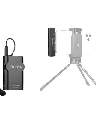 BOYA BY  WM4 Pro K3 Dual  Channel 2 4G Wireless Lavalier Microphone System with Transmitter and 8 Pin Receiver for Smartphones and Cameras