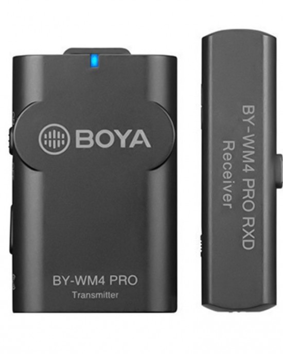 BOYA BY  WM4 Pro K3 Dual  Channel 2 4G Wireless Lavalier Microphone System with Transmitter and 8 Pin Receiver for Smartphones and Cameras