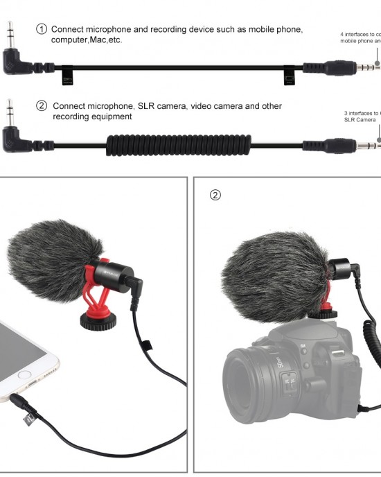 PULUZ Professional Interview Condenser Video Shotgun Microphone with 3 5mm Audio Cable for DSLR   DV Camcorder