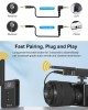 PULUZ Dual  Channel Wireless Microphone System with Transmitter and Receiver for DSLR Cameras and Video Cameras  Black