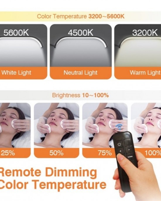 HD  G63X Floor Standing Remote Dimming LED Moon Lamp Manicure Eyelash Beauty Lamp  EU Plug