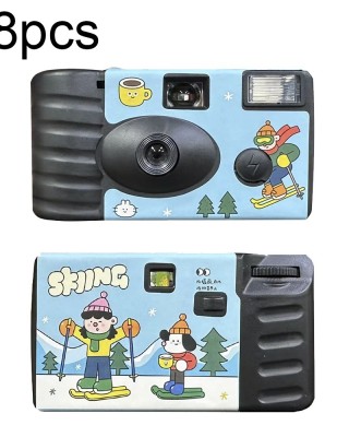 18pcs Sking Retro Film Camera Waterproof Cartoon Decorative Stickers without Camera