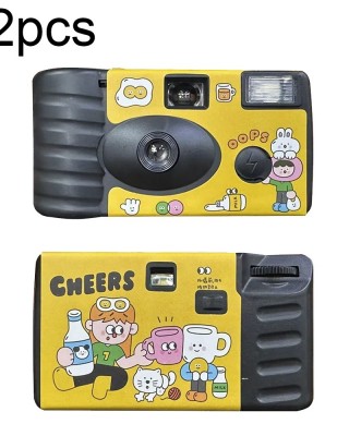 12pcs Cheers Retro Film Camera Waterproof Cartoon Decorative Stickers without Camera