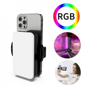 RGB Fill Light Photography Lamp With Hidden Folding Phone Clip   Cold Shoe Interface F  615