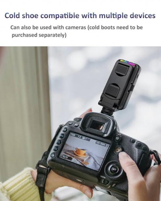 RGB Fill Light Photography Lamp With Hidden Folding Phone Clip   Cold Shoe Interface F  615