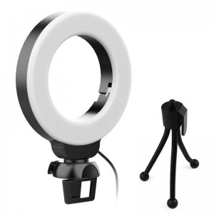 YRing48 4  Inch 48LEDs Laptop Camera Video Conference Live Beauty Ring Fill Light  Clip with Tripod