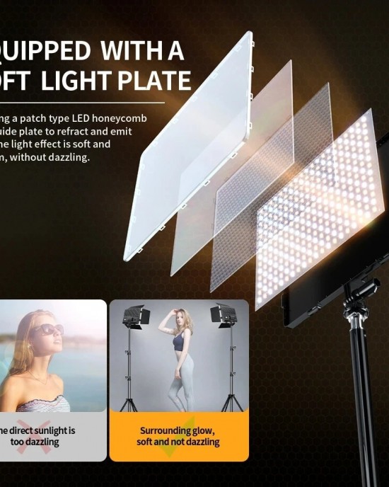 Pixel P30 20W 2500  6500K 2400Lux Dual Color Temperature Photography Fill Light Standard Set