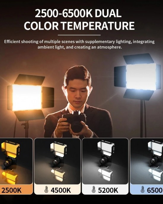 Pixel P30 20W 2500  6500K 2400Lux Dual Color Temperature Photography Fill Light Standard Set